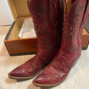 Lucchese Red Cowboy Boots 7 B